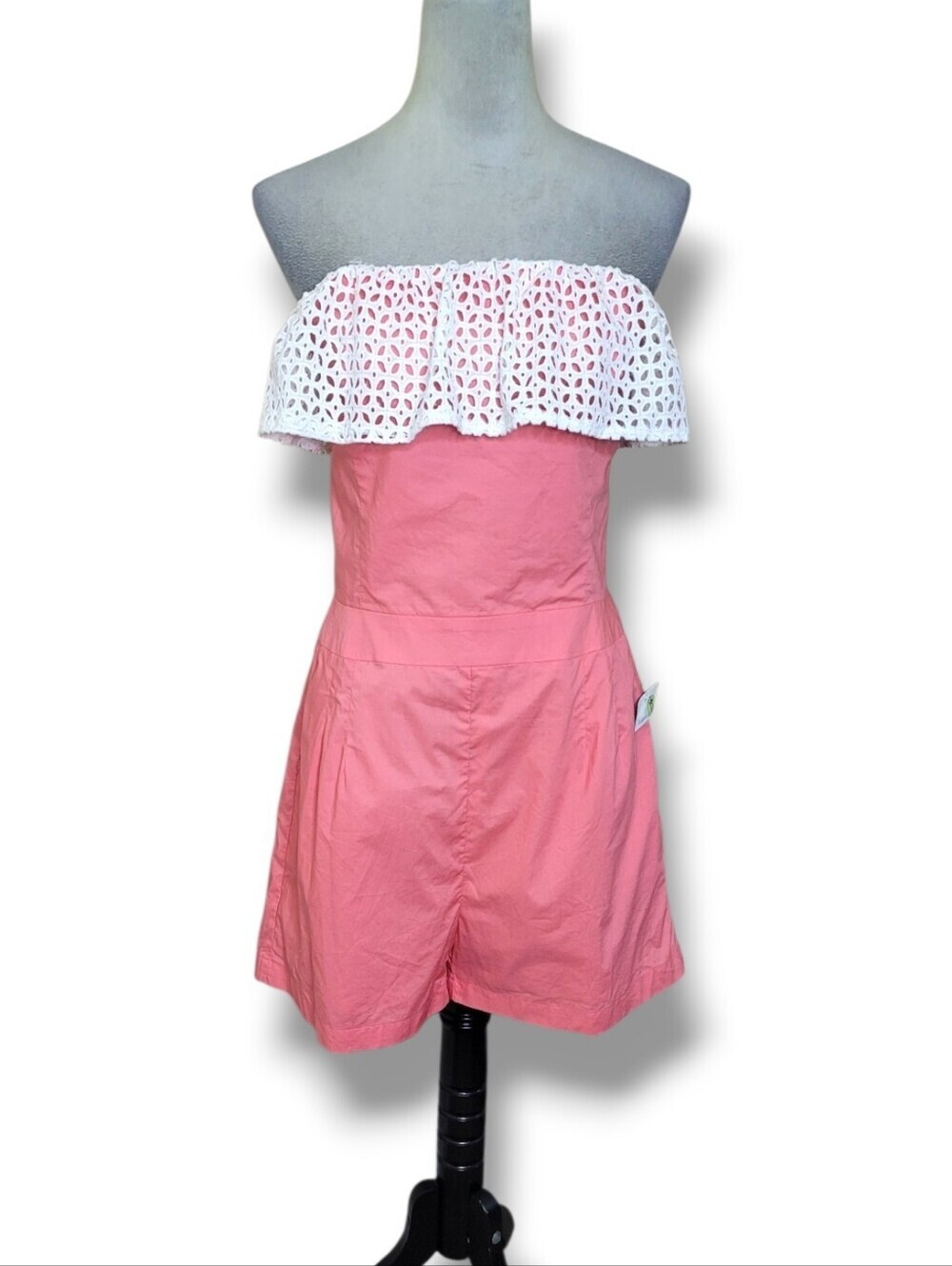 Lauren James Teagan Romper In Coral Size L NWT